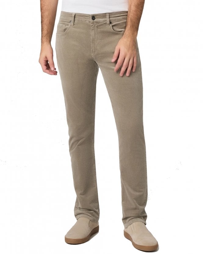 Paige Jeans Mens Federal Slim Straight Stretch Couduroy Jeans - Light Grey (Vintage Light Carbon)