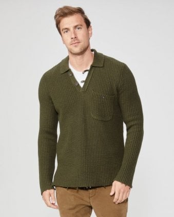 Mens Hitchens Wool/Hemp Jumper Pine Shade