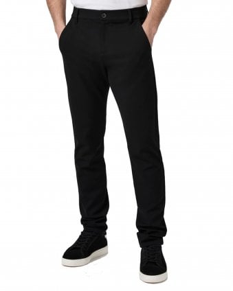 Mens Stafford Straight Fit Tapered Trousers - Black