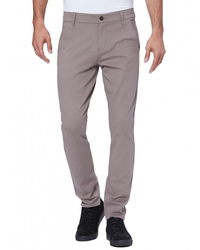 Paige Jeans Mens Stafford Straight Fit Tapered Trousers - Brown Grey (Dark Taupe)