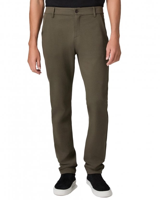Paige Jeans Mens Stafford Straight Fit Tapered Trousers - Green (Night Olive)