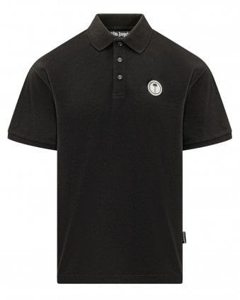 Mens Palm Patch Short Sleeved Polo Shirt - Black
