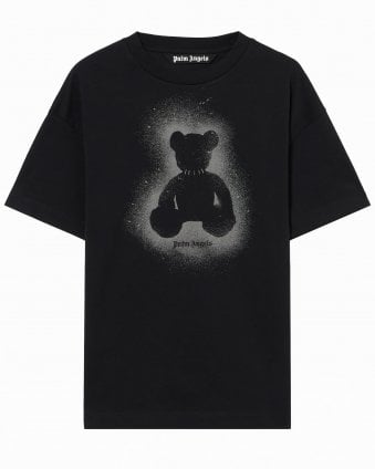 Mens Spray Bear Graphic T-Shirt - Black/Dark Grey