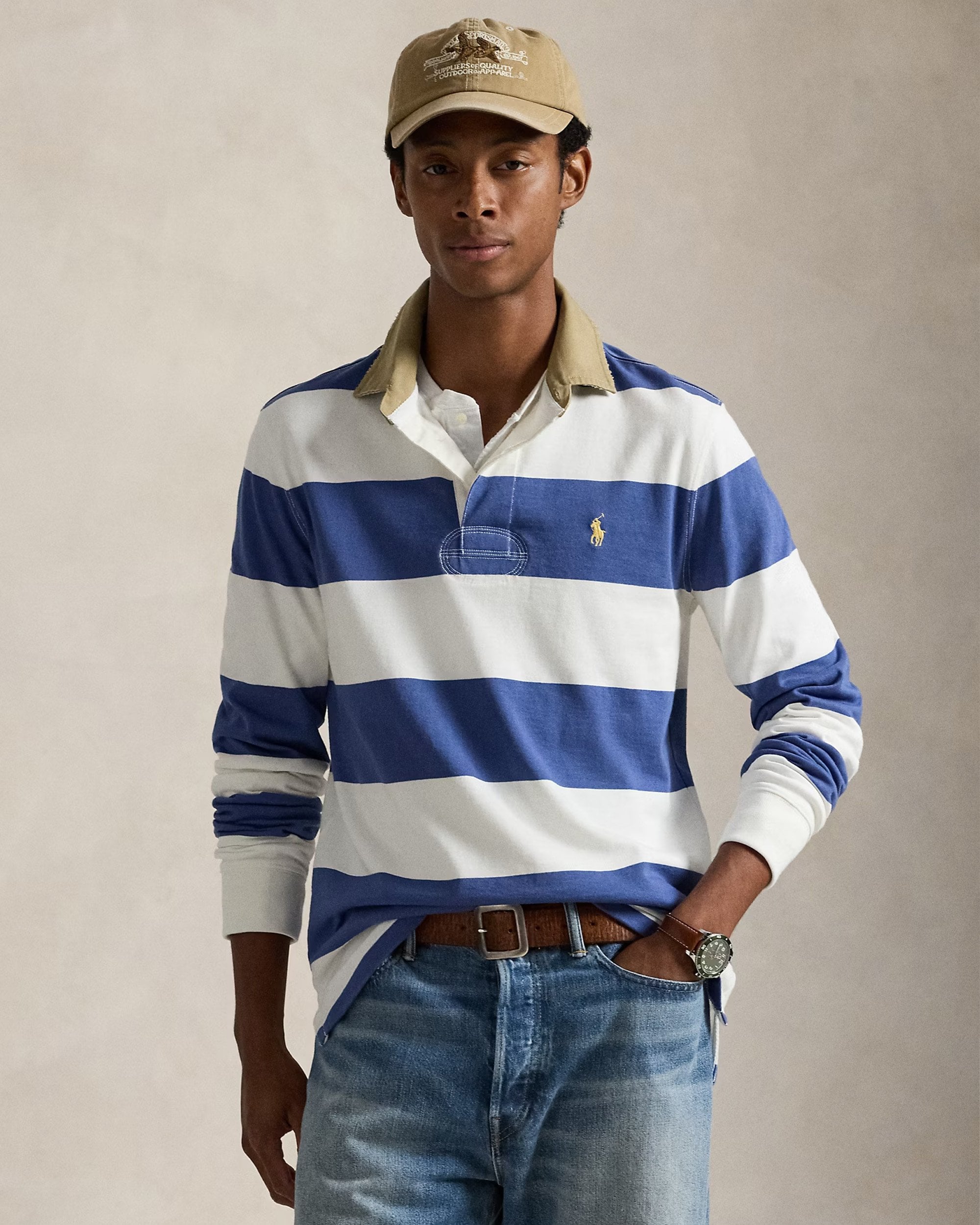 Mens Polo Ralph Lauren Old Royal / Trophy Cream Classic Fit Khaki 