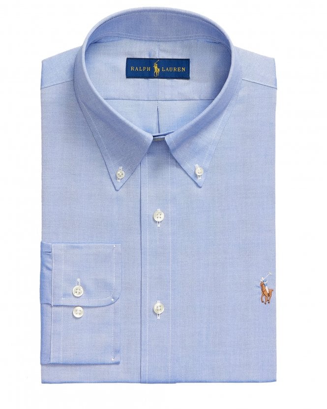 Polo Ralph Lauren Mens Custom Fit Oxford Dress Shirt - True Blue/White