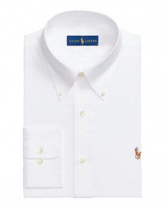 Mens Custom Fit Oxford Dress Shirt - White