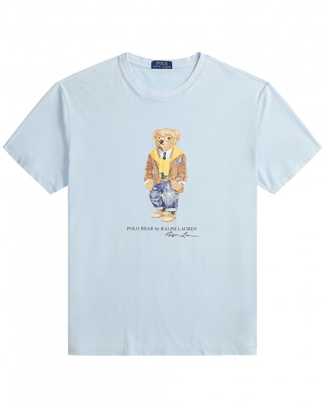 Polo Ralph Lauren Mens Custom Slim Fit Polo Bear T-Shirt - Blue Heritage Bear 