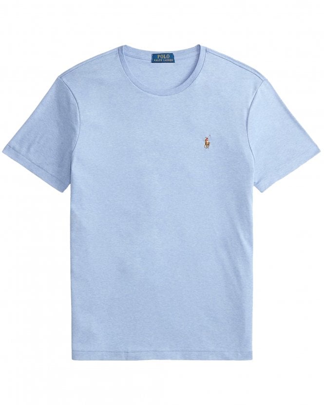 Polo Ralph Lauren Mens Custom Slim Fit Soft Cotton T-Shirt - Isle Heather (Blue)