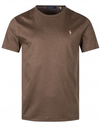 Mens Custom Slim Fit Soft Cotton T-Shirt - Nutmeg Brown Heather