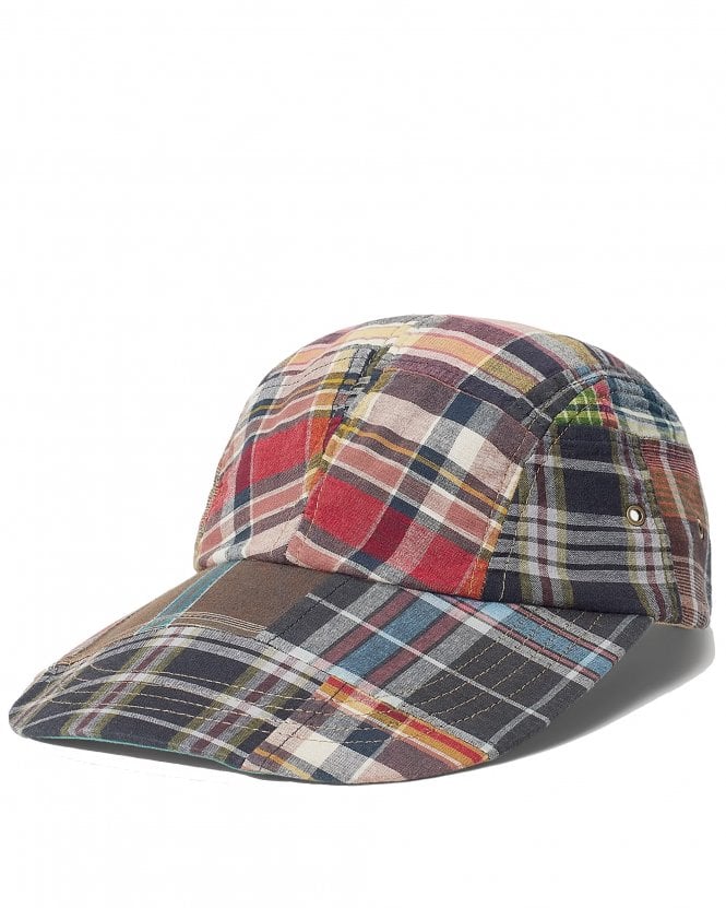 Polo Ralph Lauren Mens Patchwork Madras Long Bill Cap - Navy Multi