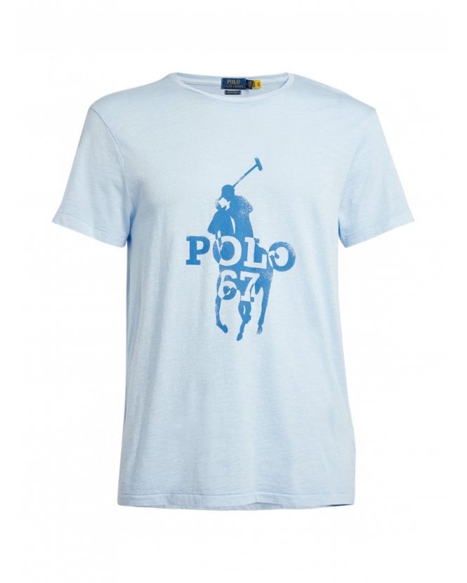 Polo Ralph Lauren Mens Polo Player 67 Print T Shirt, Elite Blue Tee
