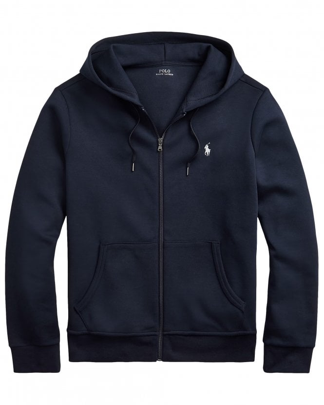 Polo Ralph Lauren Mens Regular Fit Double-Knit Full-Zip Hoodie - Aviator Navy