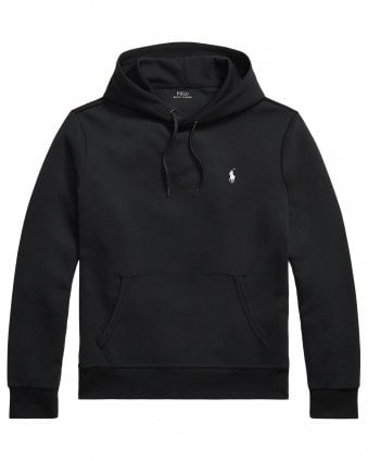 Mens Regular Fit Double-Knit Hoodie - Polo Black