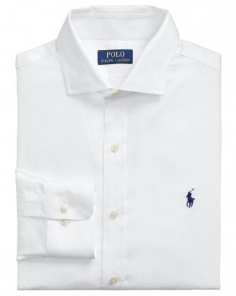 Mens Slim Fit Poplin Purepress Shirt - White
