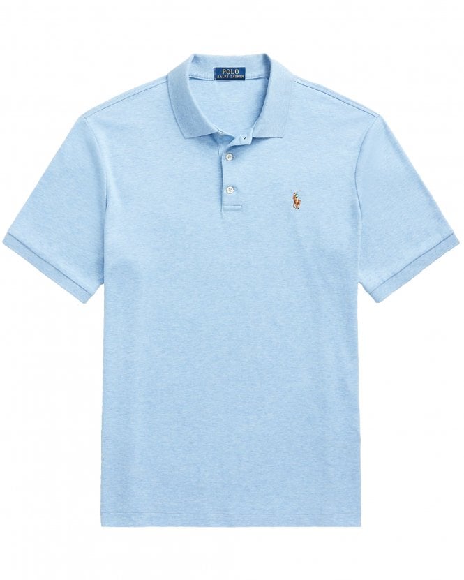 Polo Ralph Lauren Mens Slim Fit Soft-Touch Polo Shirt - Isle Heather (Blue)