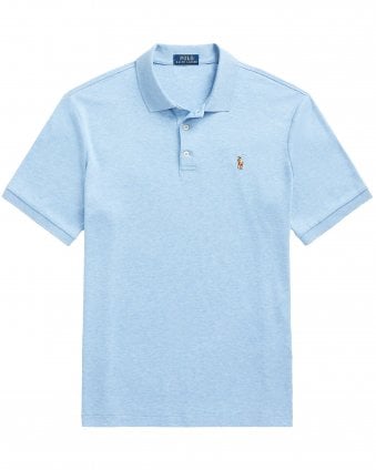 Mens Slim Fit Soft-Touch Polo Shirt - Isle Heather (Blue)