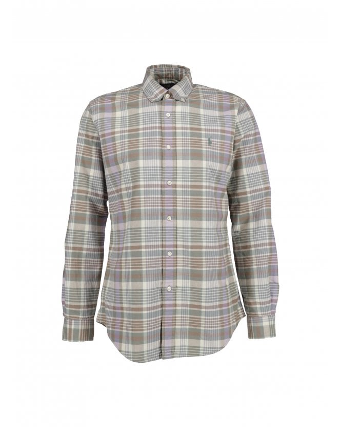 Polo Ralph Lauren Ralph Lauren Mens Checked Oxford Shirt Khaki Green/Multi