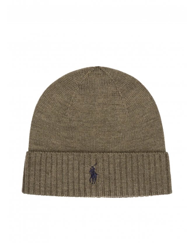 Polo Ralph Lauren Signature Wool Beanie Light Cargo Olive Heather
