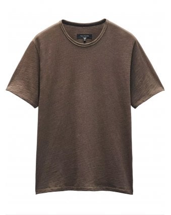 Mens Classic Flame Slub T-Shirt Stonewall Brown