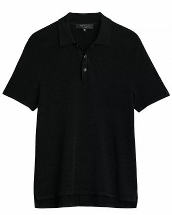 Mens Harvey Knit Polo Shirt - Black