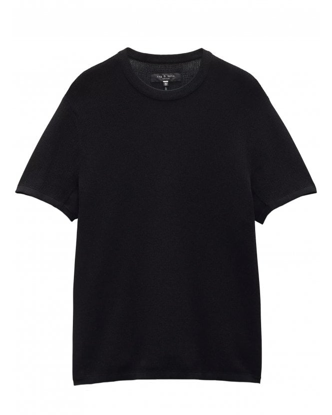 Rag & Bone Mens Harvey Knit T-Shirt Black