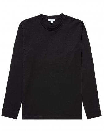 Mens Riviera Slim Fit Long Sleeve T-Shirt - Black 