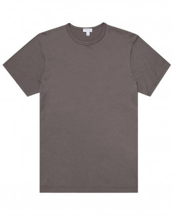 Mens Supmia Classic Slim Fit Crew T-Shirt - Charcoal Grey
