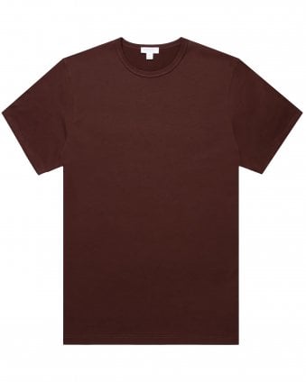 Mens Supmia Classic Slim Fit Crew T-Shirt - Dark Red (Bakelite)