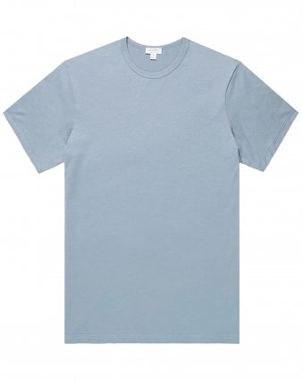 Mens Supmia Classic Slim Fit Crew T-Shirt - Powder Blue