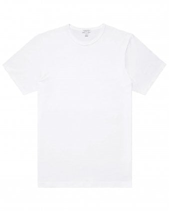Mens Supmia Classic Slim Fit Crew T-Shirt - White 