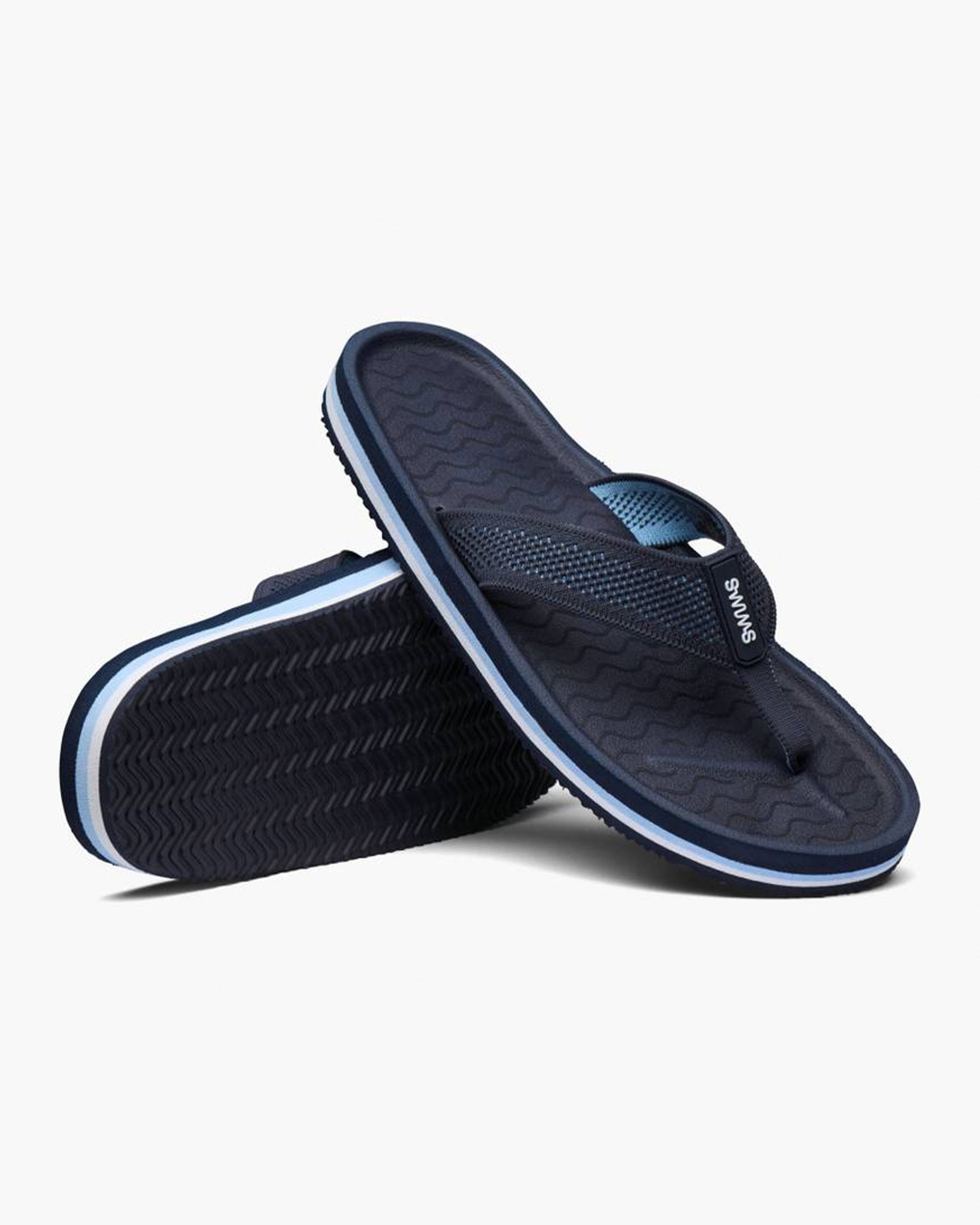 Mens SWIMS Navy Spray Blue Napoli Flip Flops | Repertoire