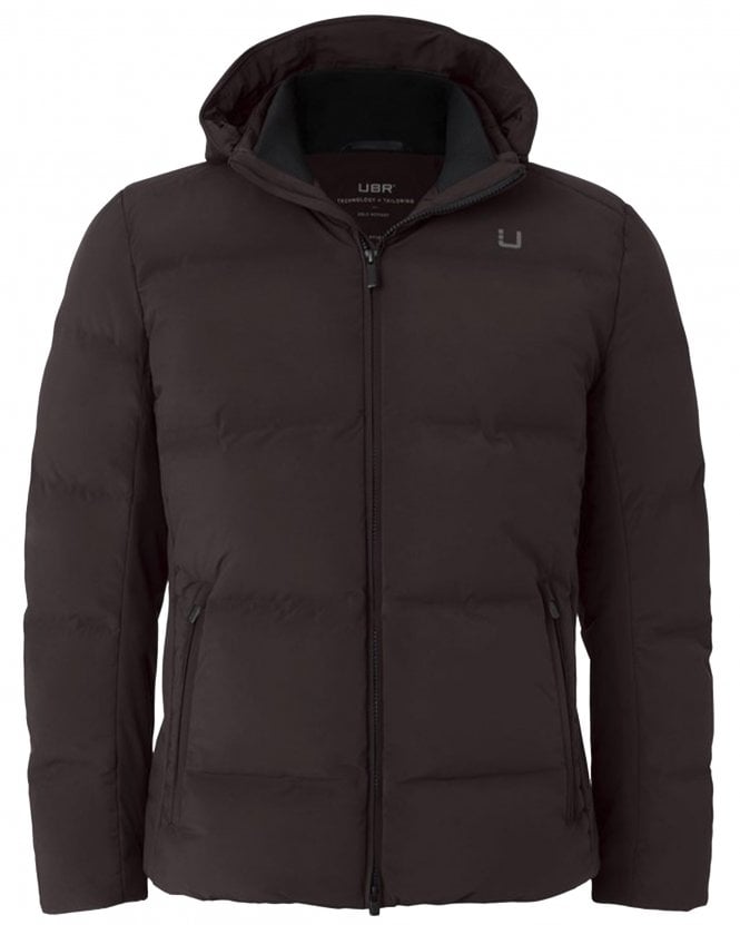 UBR Mens Bolt Tailored Fit Hooded Jacket - Brown (Espresso)