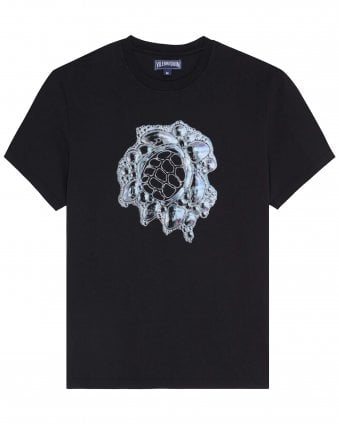 Mens Bubble Turtle 3D Oversized Fit T-Shirt - Black