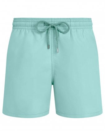 Mens Moorea Classic Fit Solid Swim Shorts - Turquoise Green (Caribbean)