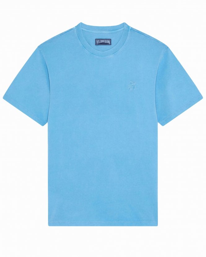 Vilebrequin Mens Tangent Turtle T-Shirt - Larimar (Blue)
