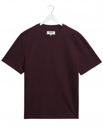 Mens Dean Regular Fit Textured T-Shirt - Dark Purple