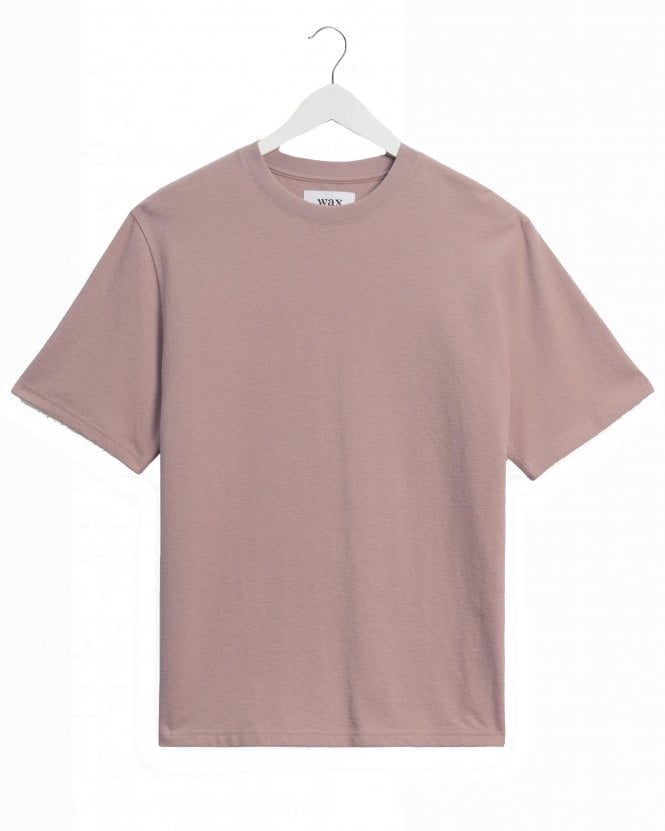 Wax London Mens Dean Textured Organic Cotton T-Shirt - Dusty Pink