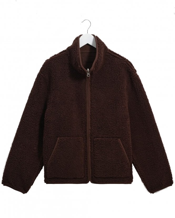 Wax London Mens Killick Regular Fit Reversible Corduroy Borg Jacket - Chocolate Brown 