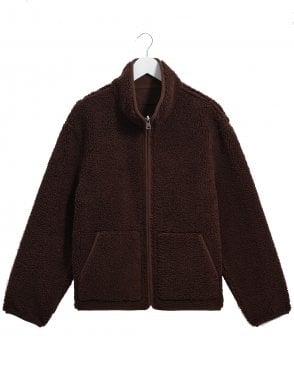 Mens Killick Regular Fit Reversible Corduroy Borg Jacket - Chocolate Brown 