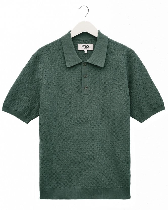 Wax London Mens Naples Diamond Pattern Polo Shirt - Green