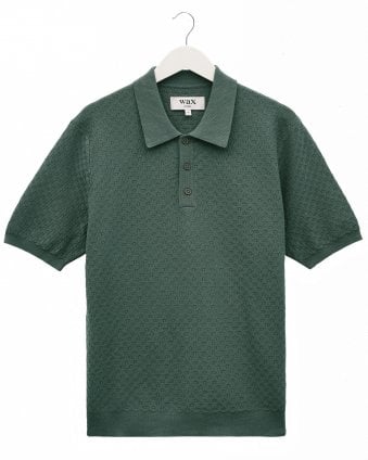 Mens Naples Diamond Pattern Polo Shirt - Green