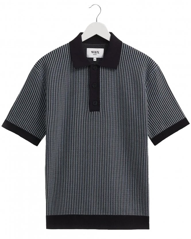 Wax London Mens Turin Regular Fit Knitted Polo Shirt - Navy