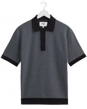 Mens Turin Regular Fit Knitted Polo Shirt - Navy