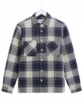 Mens Whiting Beatnik Overshirt - Navy Marine