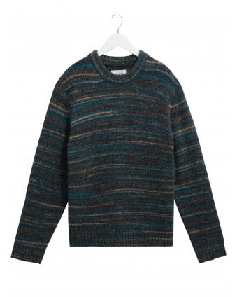Mens Wilde Space Dye Jumper Grey/Teal