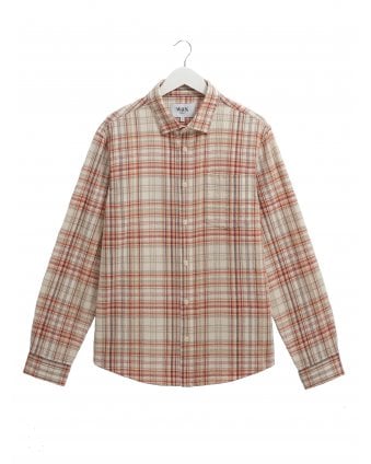 Shelly Seersucker Checked Flannel Shirt Rust Multi